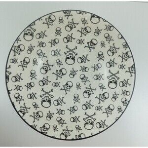 Mug Shotz Stoneware Skull & Crossbones Footed Serving Bowl - A